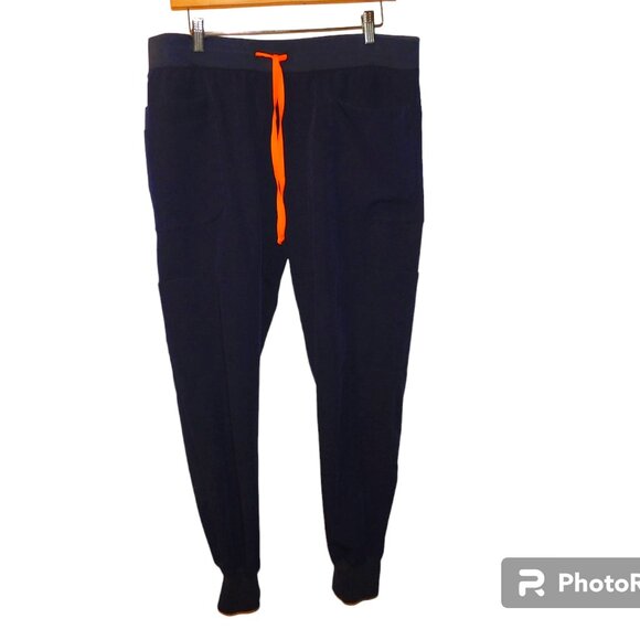 Figs Technical Collection Jogger Style Scrub Pants Size L/T Navy Blue